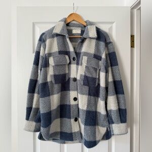 Z Supply Blue and Cream Knit Cardigan